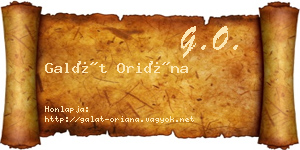 Galát Oriána névjegykártya